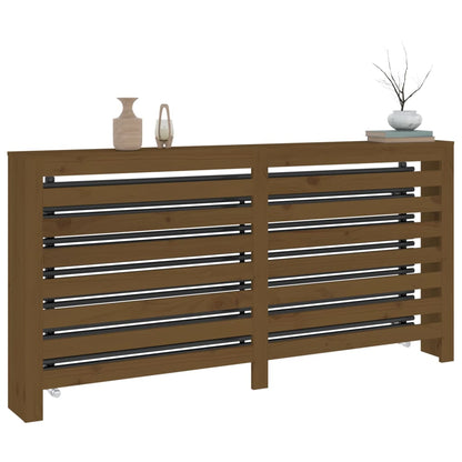 Cache-radiateur Marron miel 169x19x84 cm Bois massif de pin