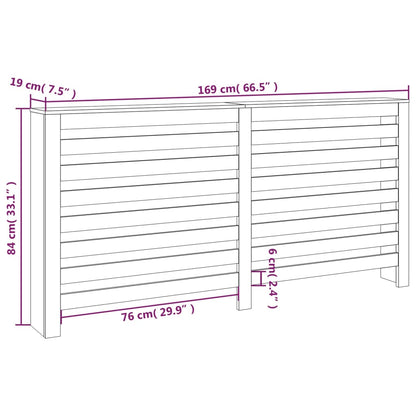 Cache-radiateur Marron miel 169x19x84 cm Bois massif de pin