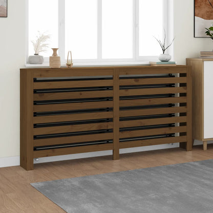 Cache-radiateur Marron miel 169x19x84 cm Bois massif de pin