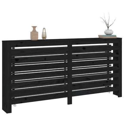 Black Radiator cover 169x19x84 cm Solid pine wood