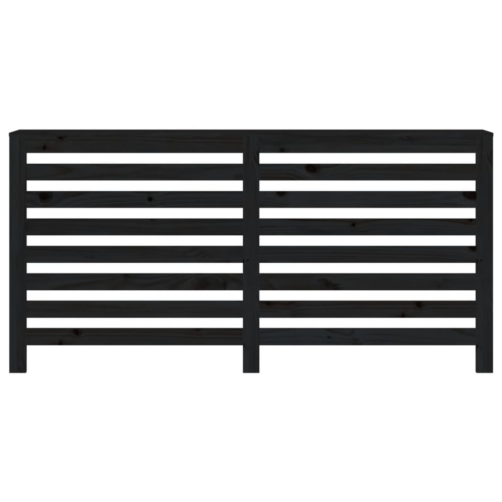 Black Radiator cover 169x19x84 cm Solid pine wood