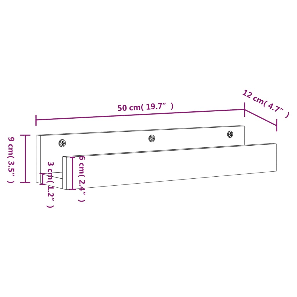 Wall shelves 2 pcs white different monti formats