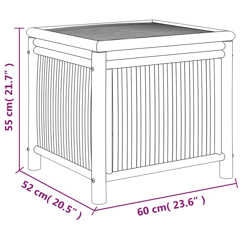 60x52x55 cm Bambusgartenspeicherbox