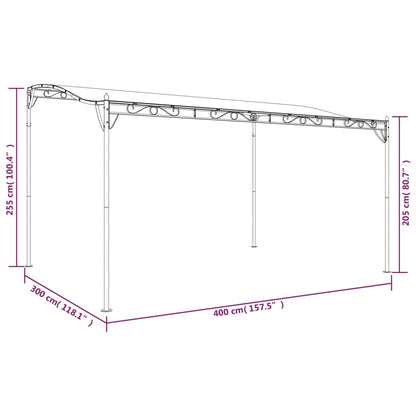 Taupe 4x3 m 180 g/m² tessuto e tesa di acciaio