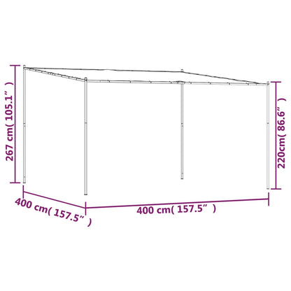 Bege belvedere 4x4 m 180 g/m² de tecido e aço