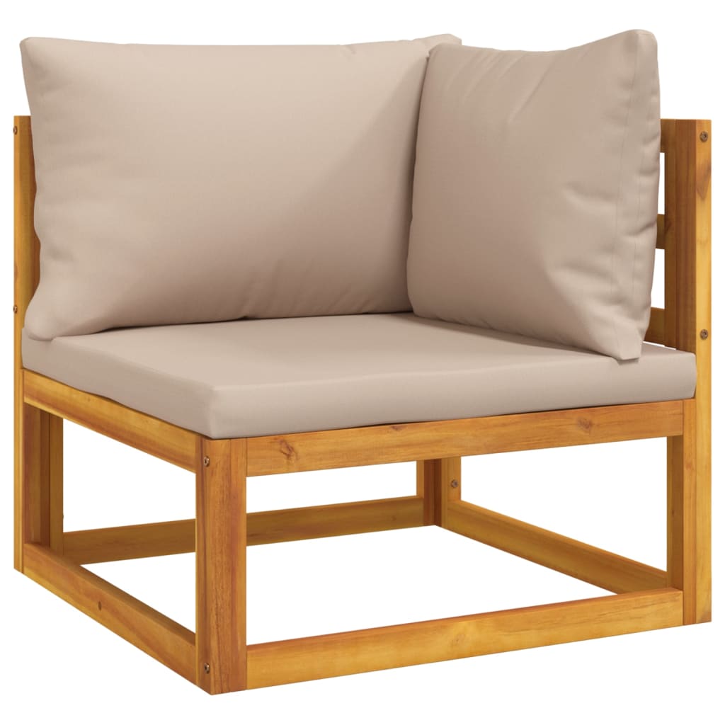 Garden furniture with cushions 2 pcs Acacia solid wood