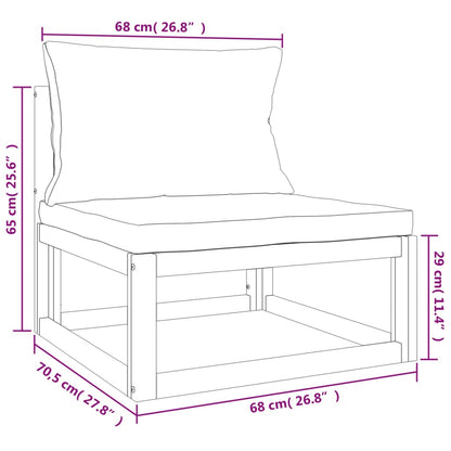 Muebles de jardín con cojines 2 pcs acacia madera sólida