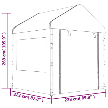 Belvedere con tetto bianco 2.28x2,23x2,69 m polietilene