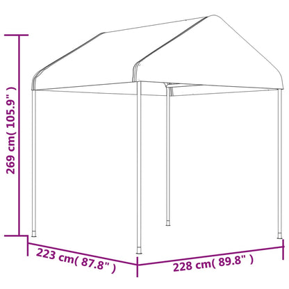 Belvedere con tetto bianco 2.28x2,23x2,69 m polietilene