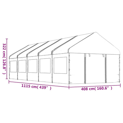 Belvedere con tetto bianco 11.15x4.08x3,22 m polietilene