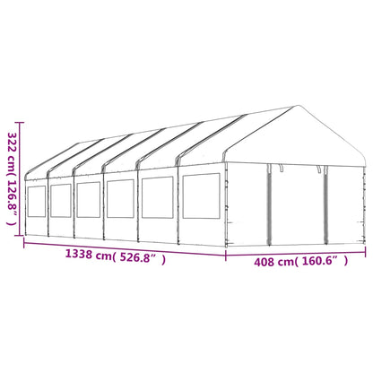 Belvedere con tetto bianco 13.38x4.08x3,22 m polietilene