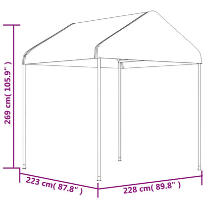 Belvedere con tetto bianco 4.46x2,28x2,69 m polietilene