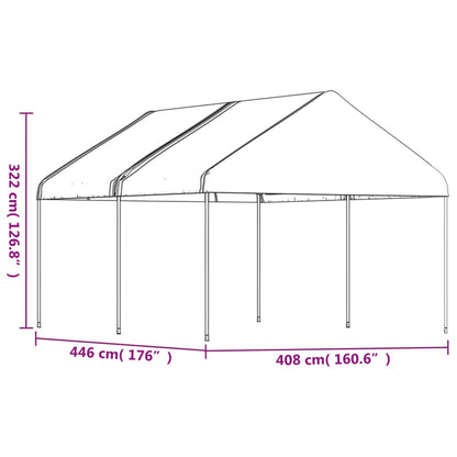 Belvedere con tetto bianco 4.46x4.08x3,22 m polietilene