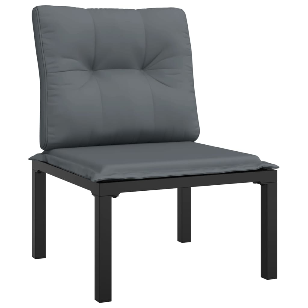 Muebles de jardín de 4 pcs resina trenzada negra y gris