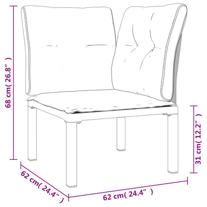 Muebles de jardín de 4 pcs resina trenzada negra y gris