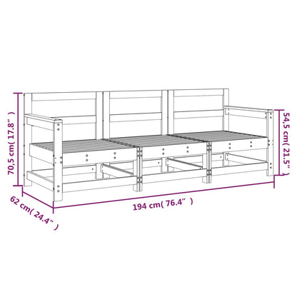 Garden furniture 3 pcs solid pine wood