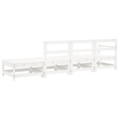 Muebles de jardín 4 pcs de madera de pino sólido blanco