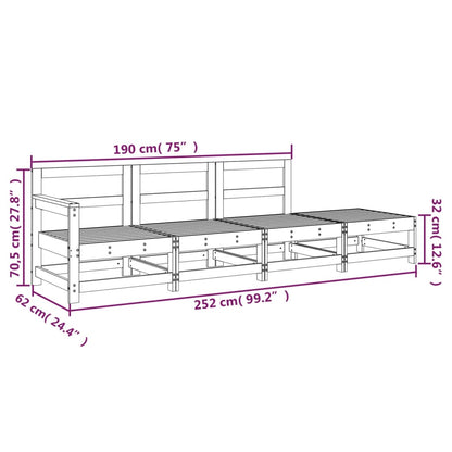 Muebles de jardín 4 PCs Madera de pino impregnada