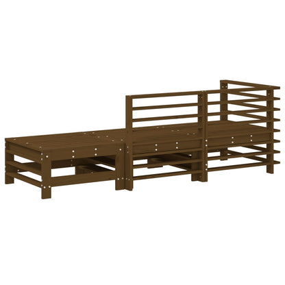 Muebles de jardín 3 pcs madera de pino sólido de miel marrón