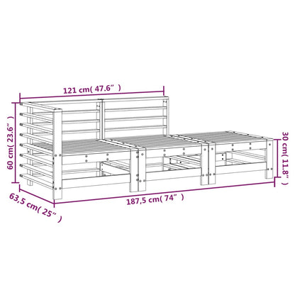 Muebles de jardín 3 PCS Douglas de madera maciza