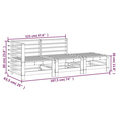 Muebles de jardín 3 PCs Madera de pino impregnada