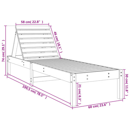 Chaise longue Transat bois Pin massif