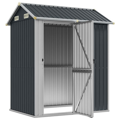 Antracite Garden Shed 192x152.5x237 cm aço galvanizado