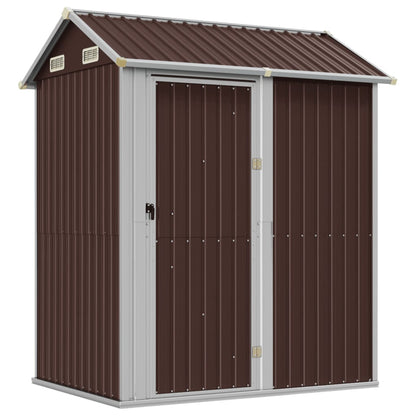 Marrone Garden Shed 192x152.5x237 cm Acciaio zincato