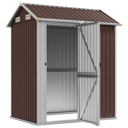 Marrone Garden Shed 192x152.5x237 cm Acciaio zincato