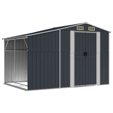 Antracite Garden Shed 277x192.5x179 cm aço galvanizado