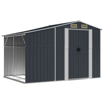 Anthracite garden shed 277x192.5x179 cm Galvanized steel