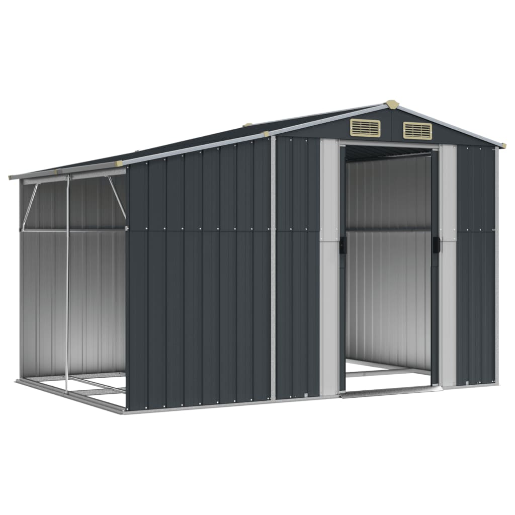 Anthracite garden shed 277x192.5x179 cm Galvanized steel