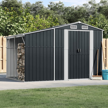 Anthracite garden shed 277x192.5x179 cm Galvanized steel