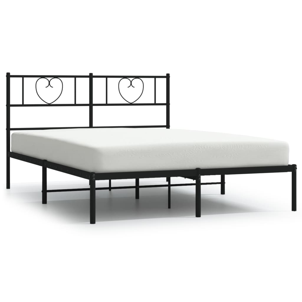 Letto di metallo con letto nero testa 150x200 cm