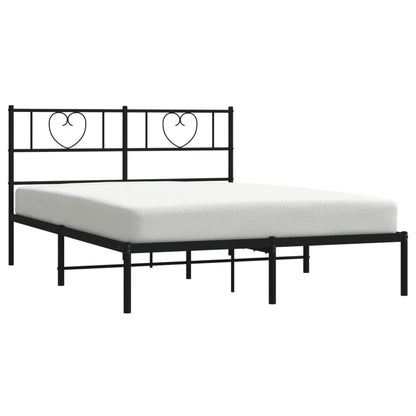 Letto di metallo con letto nero testa 150x200 cm