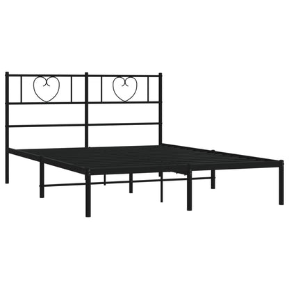 Letto di metallo con letto nero testa 150x200 cm