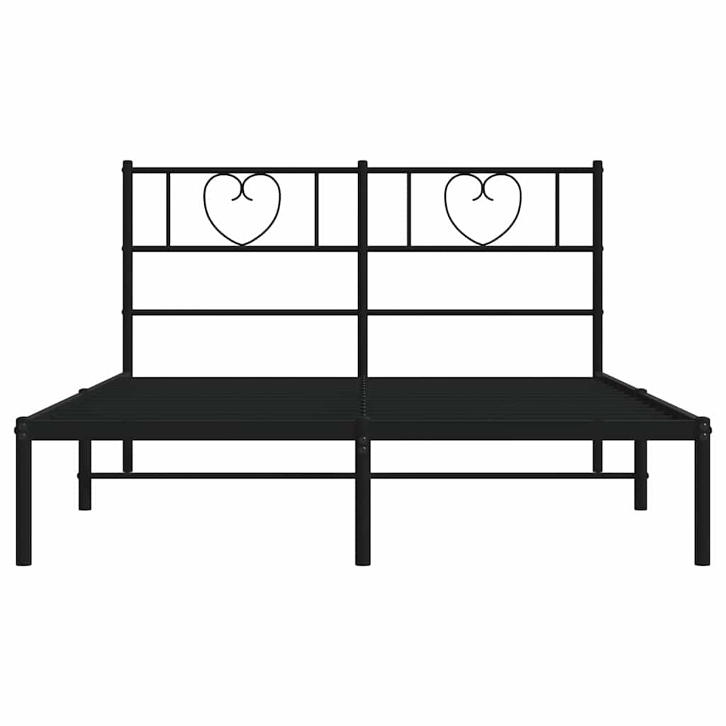 Letto di metallo con letto nero testa 150x200 cm