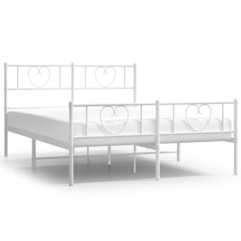 Metal bed frame with bed head/white bed 150x200cm