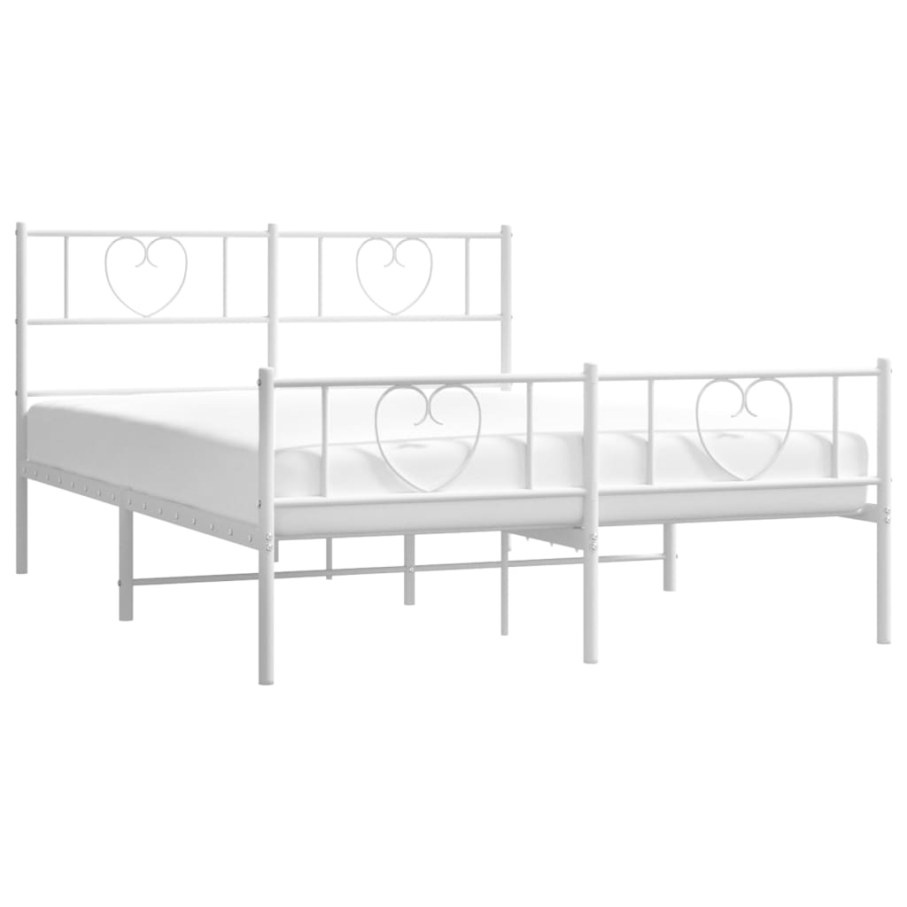 Metal bed frame with bed head/white bed 150x200cm