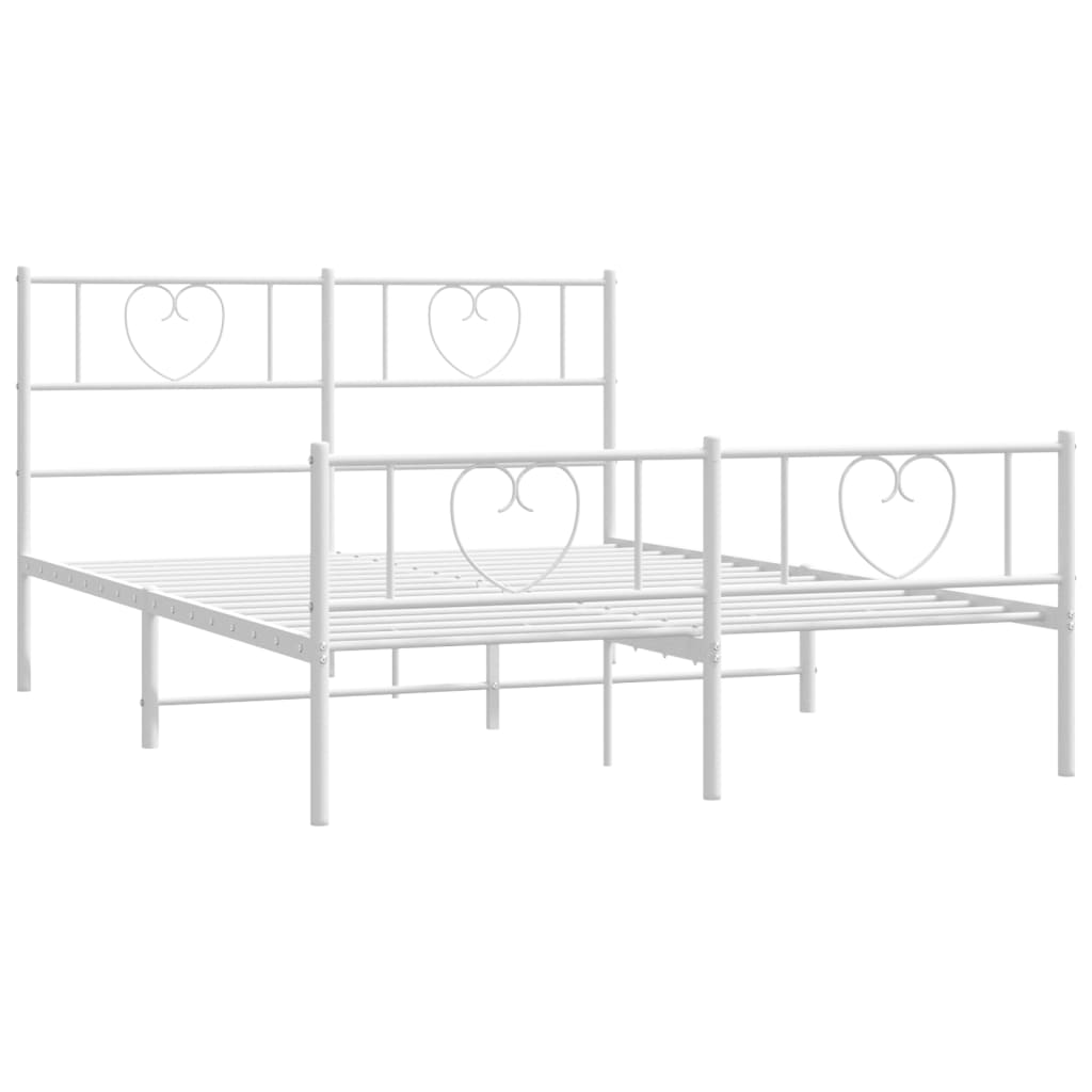 Estrutura de cama de metal com cama de cama/cama branca 150x200cm