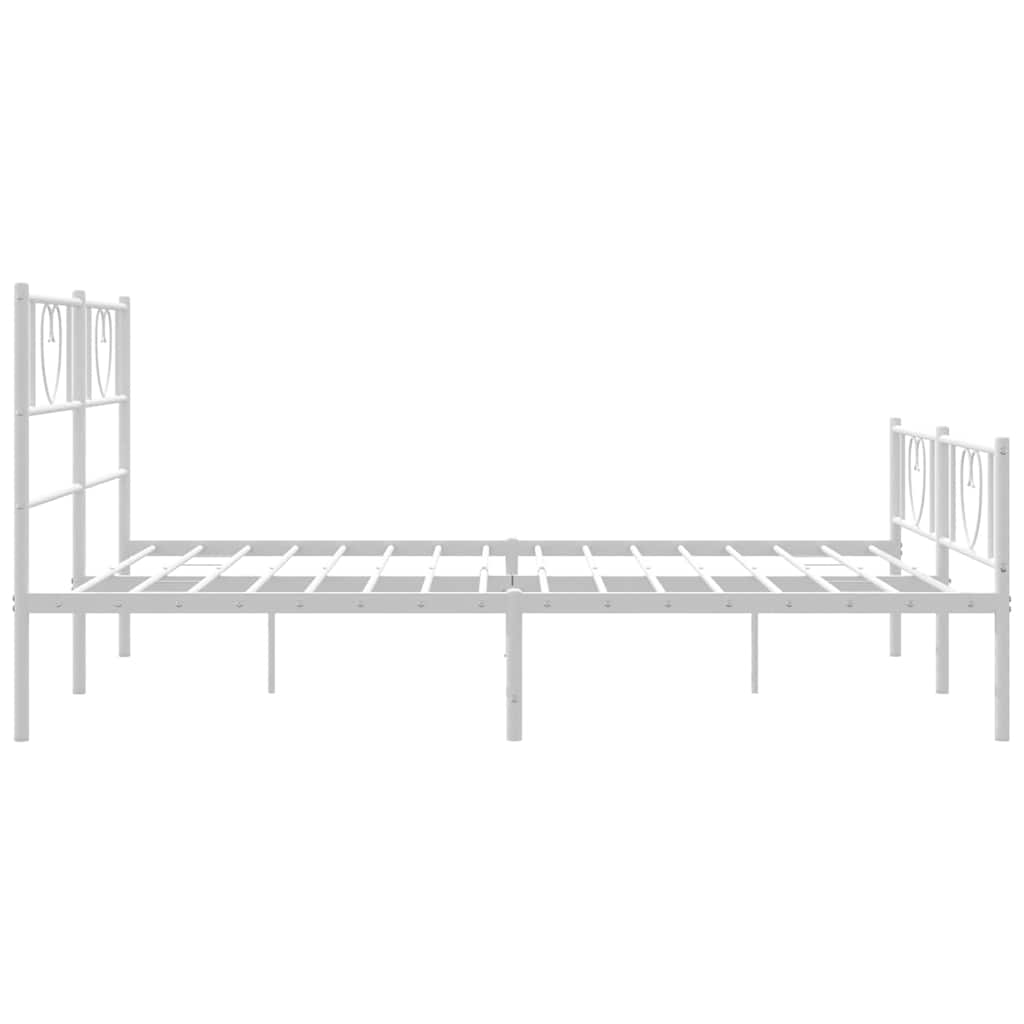 Metal bed frame with bed head/white bed 150x200cm