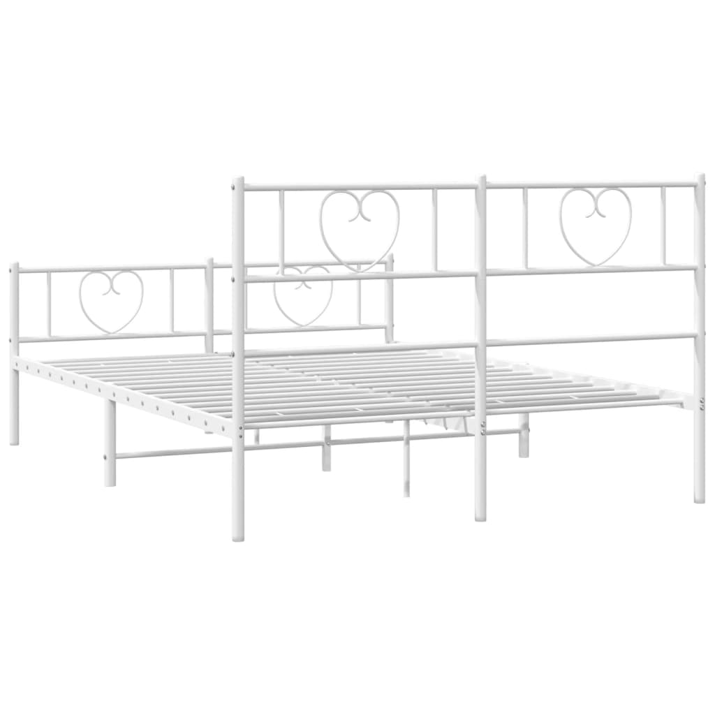 Metal bed frame with bed head/white bed 150x200cm