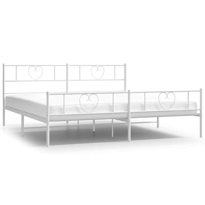 Fiamma del letto in metallo con testiera/letto bianco 183x213cm