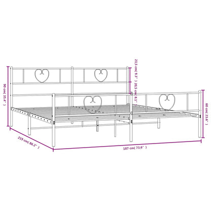 Fiamma del letto in metallo con testiera/letto bianco 183x213cm