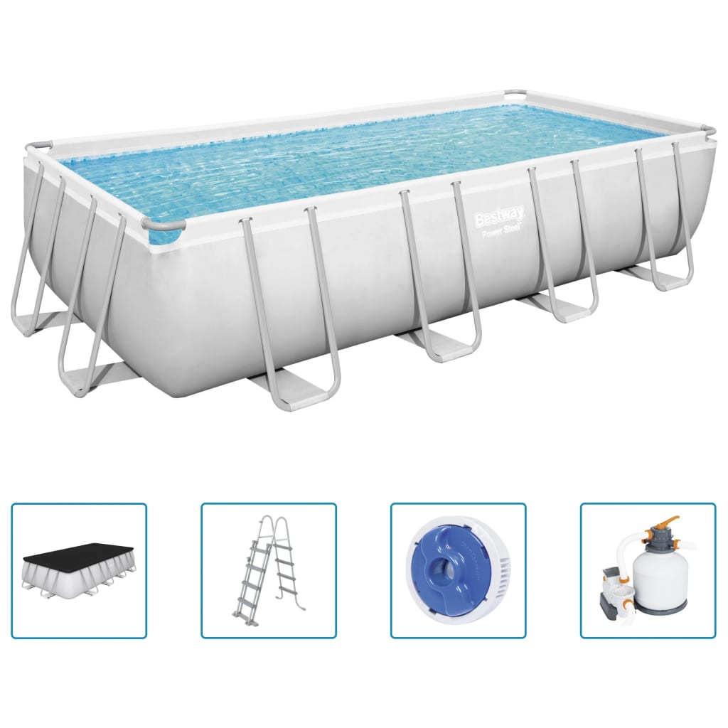 Juego de piscina de acero rectangular de Bestway 549x274x122 cm