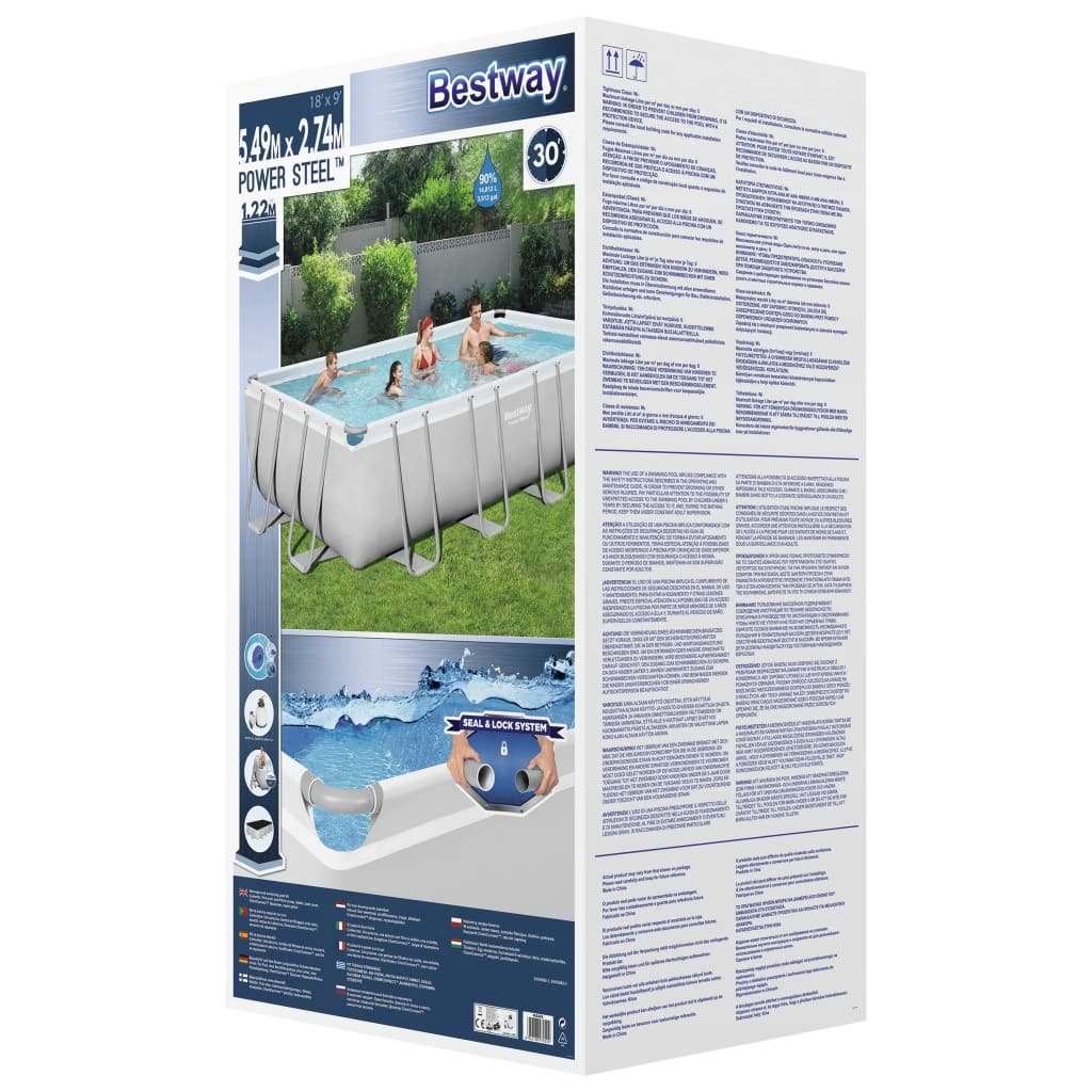 Juego de piscina de acero rectangular de Bestway 549x274x122 cm