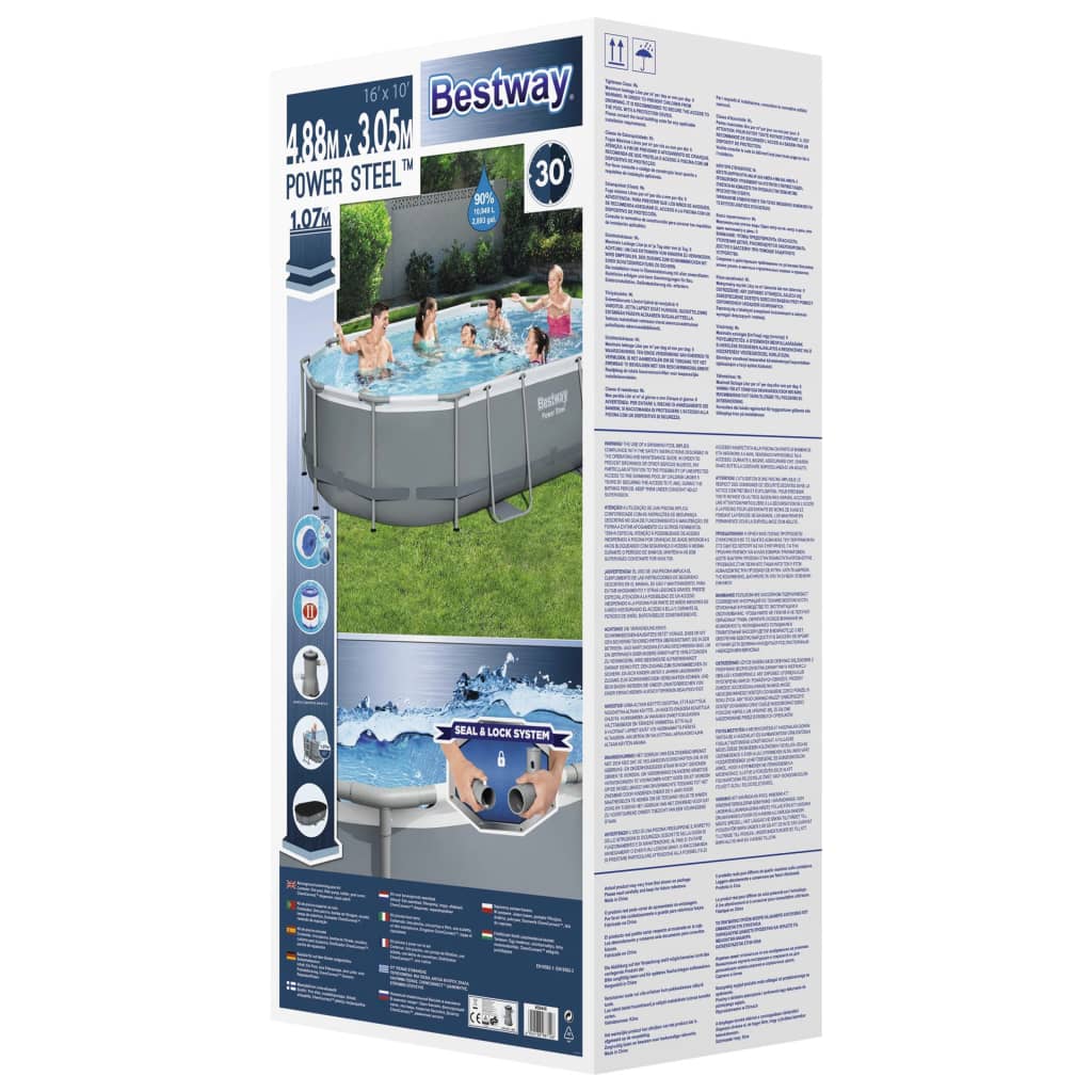 Bestway Power Steel Oval swimming pool set 488x305x107 cm