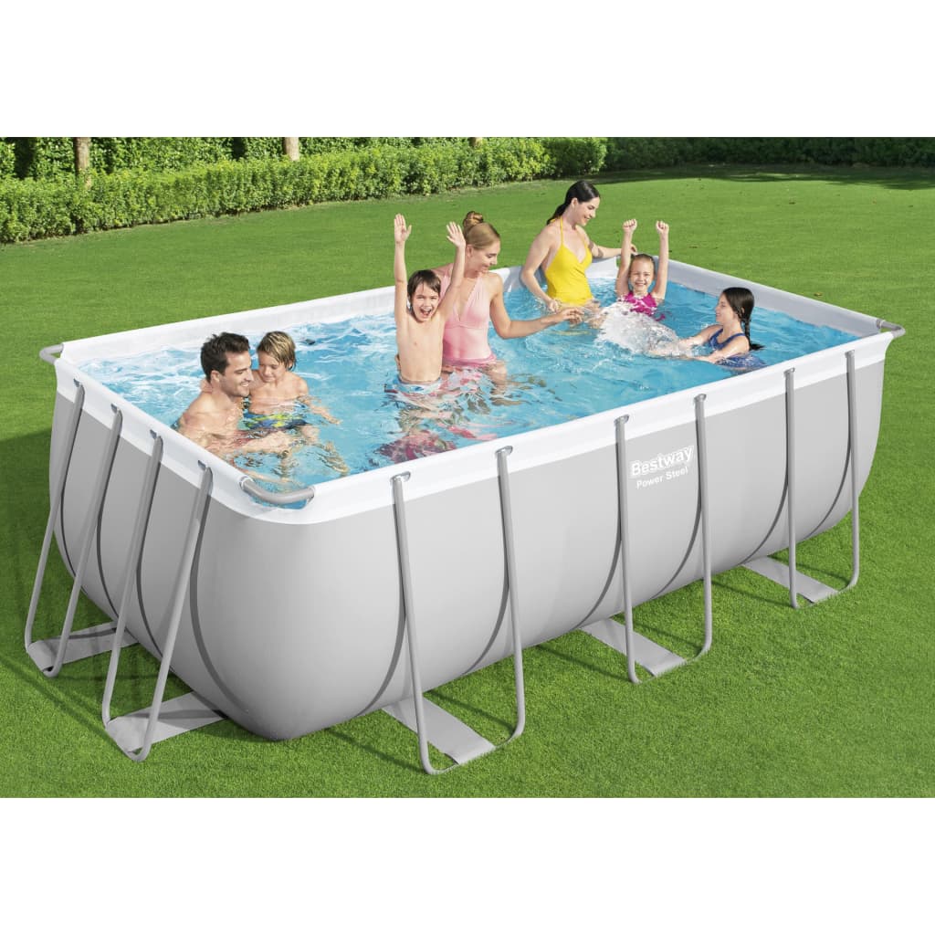 Juego de piscina de acero rectangular de Bestway 412x201x122 cm