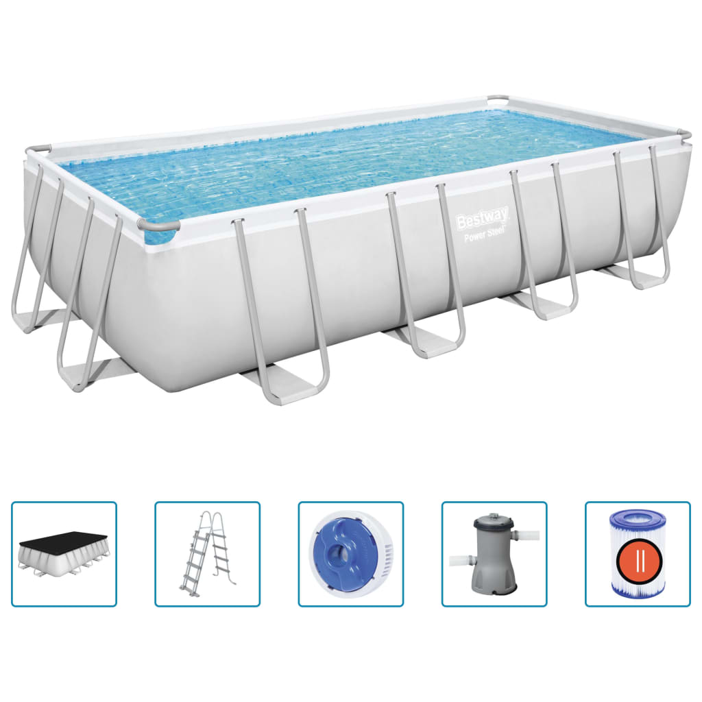 Bestway Power Steel Pool Rectangular 488x244x122 cm