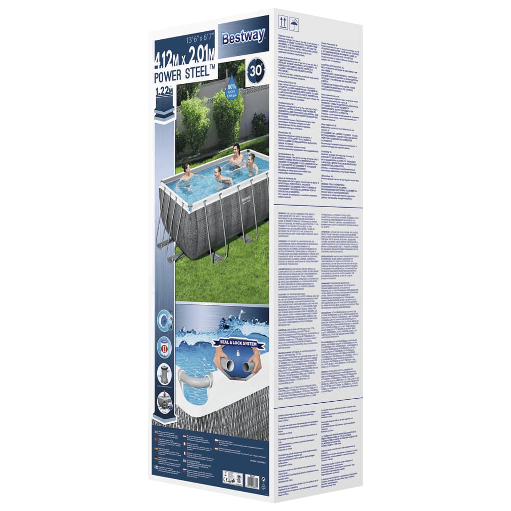 Bestway Power Steel Rectangular Nwimming Pool 412x201x122 cm